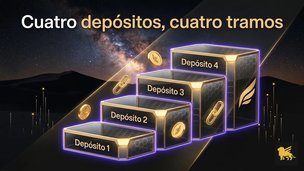 Tabla de bonos de Fairspin: escalera de cuatro depósitos con porcentajes crecientes