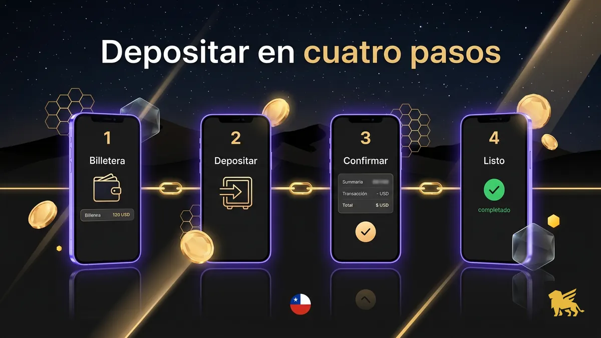 Cuatro pasos para depositar en Fairspin Chile, secuencia de pantallas